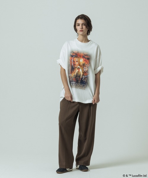 SLICK（スリック）の「【SLICK/スリック】SLICK / STAR WARS / Printed T-shirt 02/スターウォーズ / パウダー加工プリントTシャツ /オーバーサイズ シルエット/ ビンテージ / ディズニー（Tシャツ/カットソー・メンズ・ホワイト/ブラック・3/2/1）」の16枚目の写真