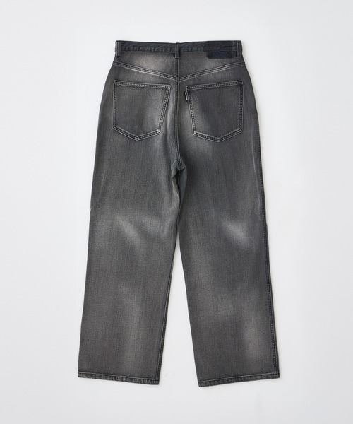 ADAM PATEK(アダムパテック)の「【ADAMPATEK/アダムパテック】aged finish denim pant エイジング加工デニムパンツ(デニムパンツ・レディース・ブラック/ブルー・1/2)」の5枚目の写真