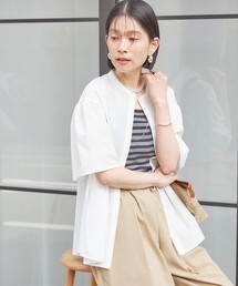 〈接触冷感 / 撥水加工〉TEXBRID(R) タフタ ショート スリーブ 羽織 シャツ