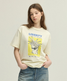 リバティピープルTシャツ_クリーム