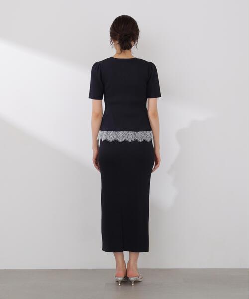 PROPORTION BODY DRESSING（プロポーションボディドレッシング）の「【加藤栞さん着用】レース付きペプラムニットセット / 1216140413（ワンピース・レディース・ピンク/ネイビー/ライトグリーン・MEDIUM/SMALL）」の12枚目の写真