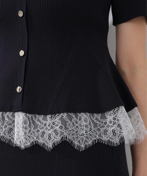 PROPORTION BODY DRESSING（プロポーションボディドレッシング）の「【加藤栞さん着用】レース付きペプラムニットセット / 1216140413（ワンピース・レディース・ピンク/ネイビー/ライトグリーン・MEDIUM/SMALL）」の14枚目の写真