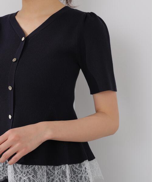 PROPORTION BODY DRESSING（プロポーションボディドレッシング）の「【加藤栞さん着用】レース付きペプラムニットセット / 1216140413（ワンピース・レディース・ピンク/ネイビー/ライトグリーン・MEDIUM/SMALL）」の15枚目の写真