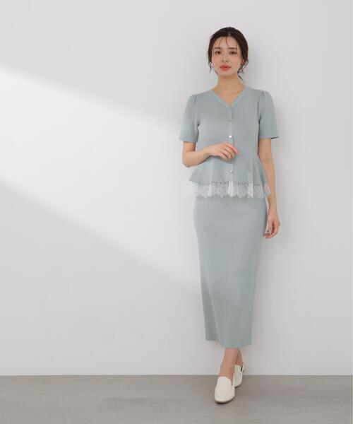 PROPORTION BODY DRESSING（プロポーションボディドレッシング）の「【加藤栞さん着用】レース付きペプラムニットセット / 1216140413（ワンピース・レディース・ピンク/ネイビー/ライトグリーン・MEDIUM/SMALL）」の19枚目の写真