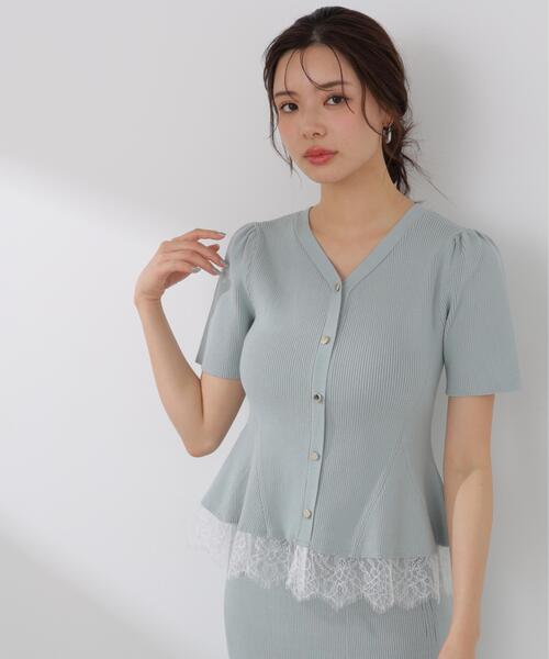 PROPORTION BODY DRESSING（プロポーションボディドレッシング）の「【加藤栞さん着用】レース付きペプラムニットセット / 1216140413（ワンピース・レディース・ピンク/ネイビー/ライトグリーン・MEDIUM/SMALL）」の20枚目の写真
