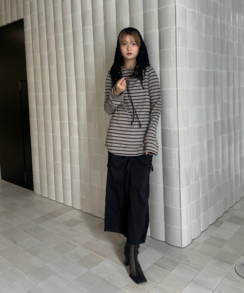 Ameri(アメリ)の「COLORFUL BORDER L/S TOP(Tシャツ/カットソー・レディース・アイボリー/ベージュ/グレー・FREE)」の18枚目の写真