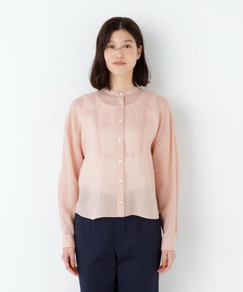 human woman(ヒューマンウーマン)の「◆【名品/ウォッシャブル/4カラー展開】ラミーボザムシャツブラウス(シャツ/ブラウス・レディース・ベージュ系その他2/ピンク/ネイビー/ブルー・MEDIUM)」の21枚目の写真