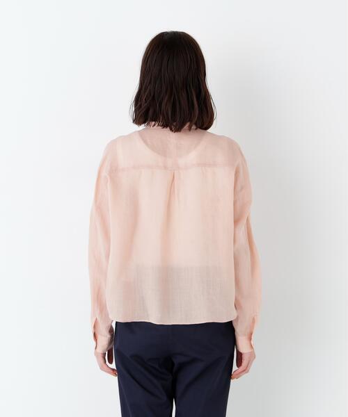 human woman(ヒューマンウーマン)の「◆【名品/ウォッシャブル/4カラー展開】ラミーボザムシャツブラウス(シャツ/ブラウス・レディース・ベージュ系その他2/ピンク/ネイビー/ブルー・MEDIUM)」の20枚目の写真