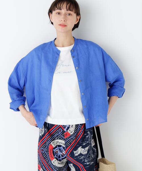 human woman(ヒューマンウーマン)の「◆【名品/ウォッシャブル/4カラー展開】ラミーボザムシャツブラウス(シャツ/ブラウス・レディース・ベージュ系その他2/ピンク/ネイビー/ブルー・MEDIUM)」の17枚目の写真