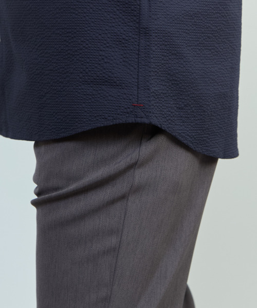 MEN'S MELROSE(メンズメルローズ)の「ストレッチフィット ワンピースカラー 七分袖シャツ(シャツ/ブラウス・メンズ・ホワイト系その他/ライトグレー/ネイビー・2/3/4)」の8枚目の写真
