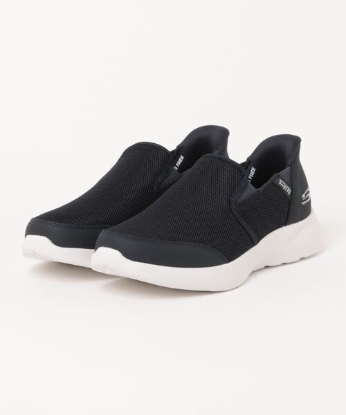 SKECHERS(スケッチャーズ)の「SKECHERS スケッチャーズ SWIFT FIT スウィフトフィット DYNALITE【超軽量】メンズスニーカー スリッポンシューズ(ダイナライト)(スニーカー・メンズ・ネイビー/ブラック×ブラック・25.0cm/25.5cm/26.0cm/27.0cm/27.5cm/28.0cm/29.0cm/26.5cm)」の2枚目の写真