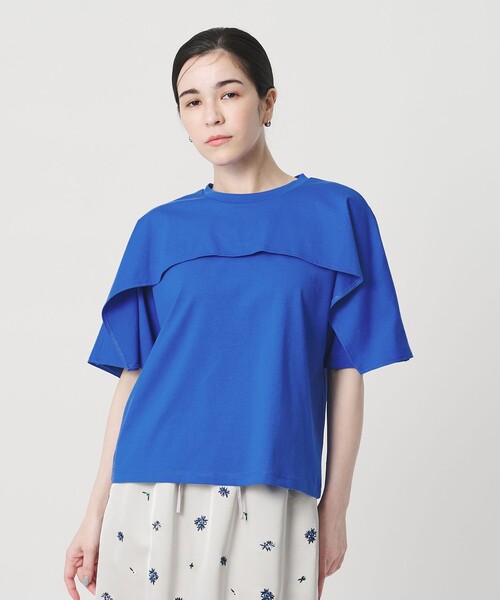 BEAUTY&YOUTH UNITED ARROWS(ビューティーアンドユースユナイテッドアローズ)の「【WEB限定 Wardrobe DAILY MINIMAL】ケープフリル ショートスリーブプルオーバー UVカット 接触冷感(Tシャツ/カットソー・レディース・ホワイト/ロイヤルブルー/ベージュ/ダークグレー・FREE)」の4枚目の写真