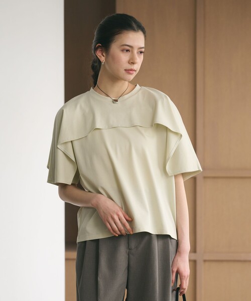 BEAUTY&YOUTH UNITED ARROWS(ビューティーアンドユースユナイテッドアローズ)の「【WEB限定 Wardrobe DAILY MINIMAL】ケープフリル ショートスリーブプルオーバー UVカット 接触冷感(Tシャツ/カットソー・レディース・ホワイト/ロイヤルブルー/ベージュ/ダークグレー・FREE)」の14枚目の写真