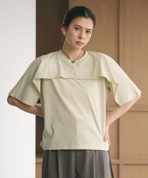 BEAUTY&YOUTH UNITED ARROWS(ビューティーアンドユースユナイテッドアローズ)の「【WEB限定 Wardrobe DAILY MINIMAL】ケープフリル ショートスリーブプルオーバー UVカット 接触冷感(Tシャツ/カットソー・レディース・ホワイト/ロイヤルブルー/ベージュ/ダークグレー・FREE)」の15枚目の写真