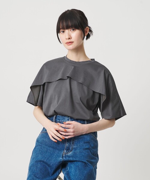 BEAUTY&YOUTH UNITED ARROWS(ビューティーアンドユースユナイテッドアローズ)の「【WEB限定 Wardrobe DAILY MINIMAL】ケープフリル ショートスリーブプルオーバー UVカット 接触冷感(Tシャツ/カットソー・レディース・ホワイト/ロイヤルブルー/ベージュ/ダークグレー・FREE)」の18枚目の写真