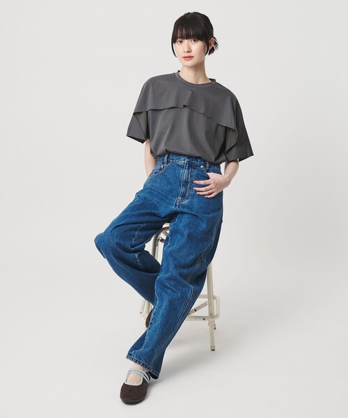 BEAUTY&YOUTH UNITED ARROWS(ビューティーアンドユースユナイテッドアローズ)の「【WEB限定 Wardrobe DAILY MINIMAL】ケープフリル ショートスリーブプルオーバー UVカット 接触冷感(Tシャツ/カットソー・レディース・ホワイト/ロイヤルブルー/ベージュ/ダークグレー・FREE)」の20枚目の写真