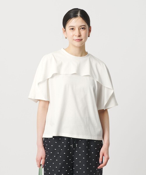 BEAUTY&YOUTH UNITED ARROWS(ビューティーアンドユースユナイテッドアローズ)の「【WEB限定 Wardrobe DAILY MINIMAL】ケープフリル ショートスリーブプルオーバー UVカット 接触冷感(Tシャツ/カットソー・レディース・ホワイト/ロイヤルブルー/ベージュ/ダークグレー・FREE)」の21枚目の写真