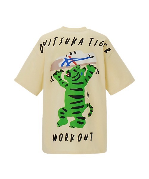 Onitsuka Tiger(オニツカタイガー)の「OVERSIZED GRAPHIC T / オーバーサイズグラフィックティー(Tシャツ/カットソー・レディース・ブラック/アイボリー・S/XS/XL/L/M)」の1枚目の写真