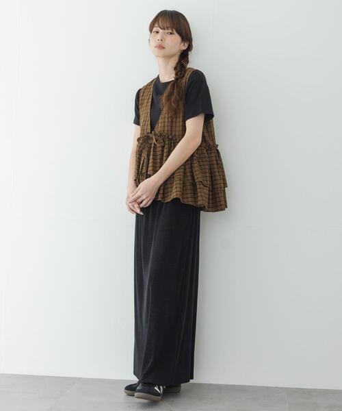 URBAN RESEARCH Sonny Label(アーバンリサーチサニーレーベル)の「サッカーチェックペプラムベストブラウス(シャツ/ブラウス・レディース・ブラウン/ブラック/チャコールグレー・FREE)」の13枚目の写真