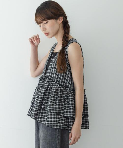 URBAN RESEARCH Sonny Label(アーバンリサーチサニーレーベル)の「サッカーチェックペプラムベストブラウス(シャツ/ブラウス・レディース・ブラウン/ブラック/チャコールグレー・FREE)」の19枚目の写真