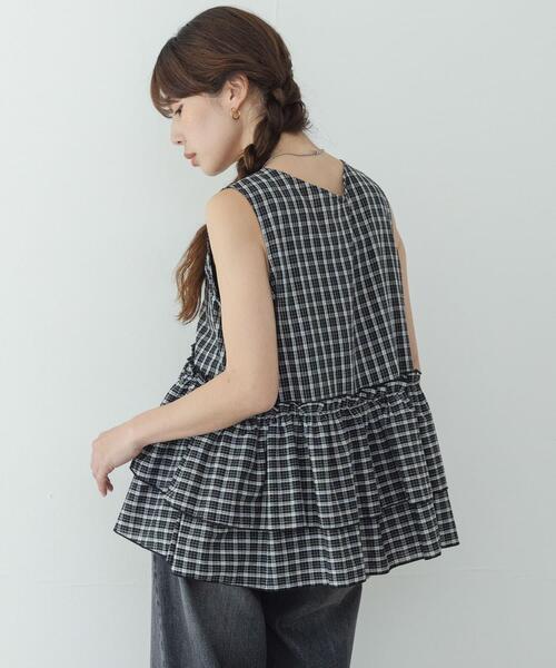 URBAN RESEARCH Sonny Label(アーバンリサーチサニーレーベル)の「サッカーチェックペプラムベストブラウス(シャツ/ブラウス・レディース・ブラウン/ブラック/チャコールグレー・FREE)」の20枚目の写真