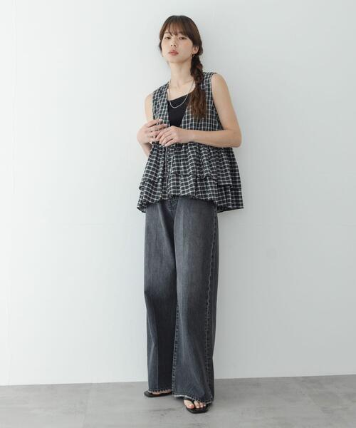 URBAN RESEARCH Sonny Label(アーバンリサーチサニーレーベル)の「サッカーチェックペプラムベストブラウス(シャツ/ブラウス・レディース・ブラウン/ブラック/チャコールグレー・FREE)」の21枚目の写真