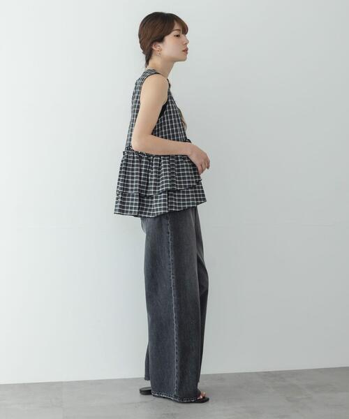 URBAN RESEARCH Sonny Label(アーバンリサーチサニーレーベル)の「サッカーチェックペプラムベストブラウス(シャツ/ブラウス・レディース・ブラウン/ブラック/チャコールグレー・FREE)」の22枚目の写真