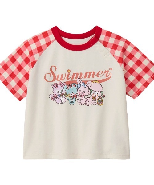 Belle Maison(ベルメゾン)の「SWIMMERコラボ ラグラン半袖Tシャツ(Tシャツ/カットソー・キッズ・レッド系その他3/ブルー系その他2・80/90/100/110/120)」の2枚目の写真