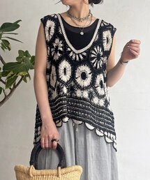 un dix cors | クロシェベスト(ニット/セーター)