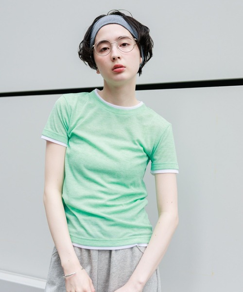 GEORGE'S（ジョージズ）の「レイヤードTシャツ（Tシャツ/カットソー・レディース・ベージュ/ブルー/ブラック/ブラウン/レッド・FREE）」の4枚目の写真