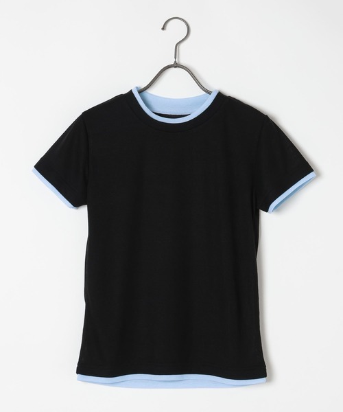 GEORGE'S（ジョージズ）の「レイヤードTシャツ（Tシャツ/カットソー・レディース・ベージュ/ブルー/ブラック/ブラウン/レッド・FREE）」の12枚目の写真