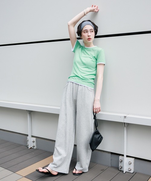 GEORGE'S（ジョージズ）の「レイヤードTシャツ（Tシャツ/カットソー・レディース・ベージュ/ブルー/ブラック/ブラウン/レッド・FREE）」の6枚目の写真