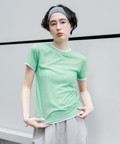 GEORGE'S（ジョージズ）の「レイヤードTシャツ（Tシャツ/カットソー・レディース・ベージュ/ブルー/ブラック/ブラウン/レッド・FREE）」の8枚目の写真