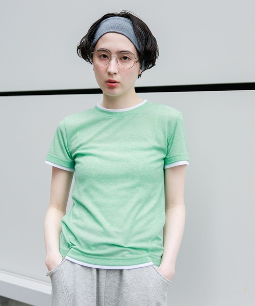 GEORGE'S（ジョージズ）の「レイヤードTシャツ（Tシャツ/カットソー・レディース・ベージュ/ブルー/ブラック/ブラウン/レッド・FREE）」の9枚目の写真