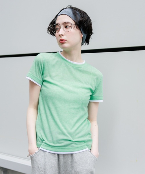 GEORGE'S（ジョージズ）の「レイヤードTシャツ（Tシャツ/カットソー・レディース・ベージュ/ブルー/ブラック/ブラウン/レッド・FREE）」の10枚目の写真