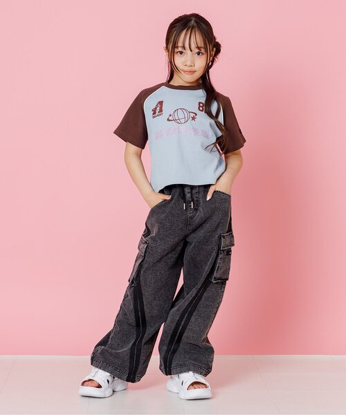 algy(アルジー)の「カットデニムラインパンツ(デニムパンツ・キッズ・サックスブルー/グレー・130/140/150/160)」の8枚目の写真