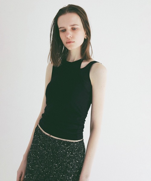 CLANE(クラネ)の「LAYER SHEER SET TOPS(タンクトップ・レディース・ブラウン/ブラック/ホワイト・1/2)」の19枚目の写真