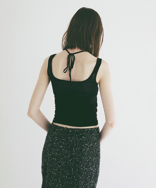 CLANE(クラネ)の「LAYER SHEER SET TOPS(タンクトップ・レディース・ブラウン/ブラック/ホワイト・1/2)」の20枚目の写真
