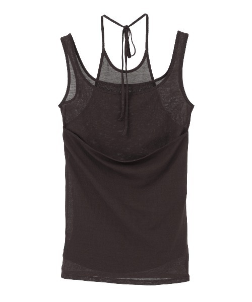CLANE(クラネ)の「LAYER SHEER SET TOPS(タンクトップ・レディース・ブラウン/ブラック/ホワイト・1/2)」の12枚目の写真