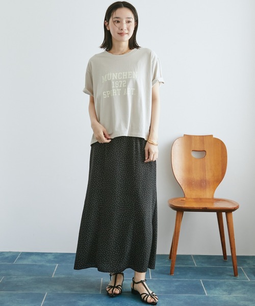 Doux archives(ドゥアルシーヴ)の「【吸水速乾・接触冷感】ドットマーメイドスカート(スカート・レディース・ブラック/ブラウン・FREE)」の3枚目の写真