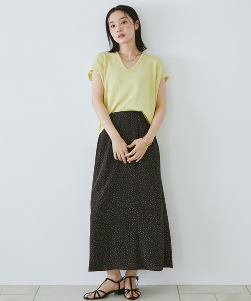 Doux archives(ドゥアルシーヴ)の「【吸水速乾・接触冷感】ドットマーメイドスカート(スカート・レディース・ブラック/ブラウン・FREE)」の14枚目の写真