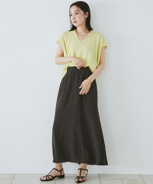 Doux archives(ドゥアルシーヴ)の「【吸水速乾・接触冷感】ドットマーメイドスカート(スカート・レディース・ブラック/ブラウン・FREE)」の15枚目の写真