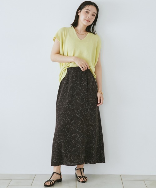 Doux archives(ドゥアルシーヴ)の「【吸水速乾・接触冷感】ドットマーメイドスカート(スカート・レディース・ブラック/ブラウン・FREE)」の19枚目の写真