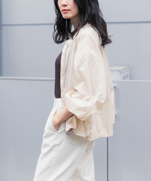 未使用★BEIGE★撥水★ノーカラー★ダブルジップ★ブルゾン★ジャケット UR TECH』ポケッタブル撥水ノーカラーブルゾン | UVカット/紫外線対策