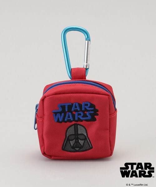 カラビナ付きミニ刺繍ポーチ ダース・ベイダー ロゴ ＜STAR WARS