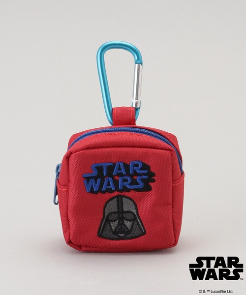 カラビナ付きミニ刺繍ポーチ ダース・ベイダー ロゴ ＜STAR WARS