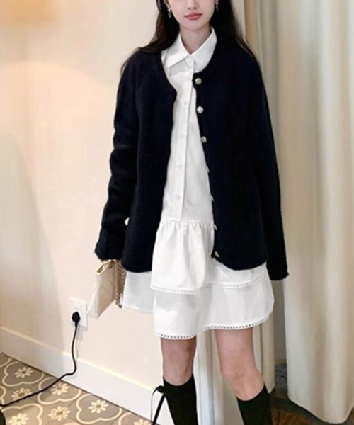 Miniministore（ミニミニストア）の「ティアードチュニックシャツワンピース長袖（シャツワンピース・レディース・ホワイト・M/XL/L）」の9枚目の写真