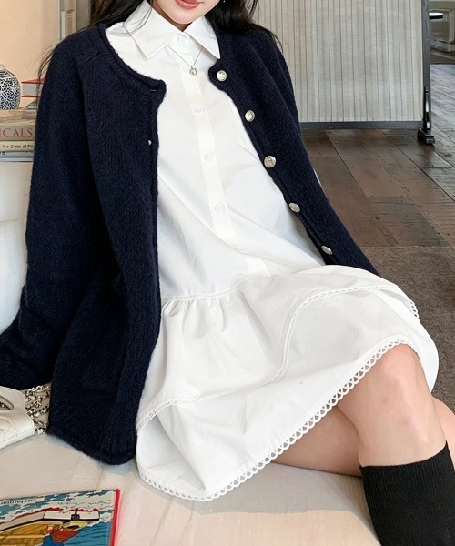 Miniministore(ミニミニストア)の「ティアードチュニックシャツワンピース長袖(シャツワンピース・レディース・ホワイト・M/XL/L)」の11枚目の写真