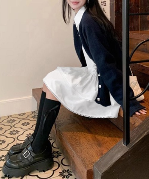 Miniministore(ミニミニストア)の「ティアードチュニックシャツワンピース長袖(シャツワンピース・レディース・ホワイト・M/XL/L)」の14枚目の写真