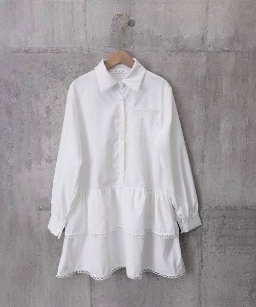 Miniministore（ミニミニストア）の「ティアードチュニックシャツワンピース長袖（シャツワンピース・レディース・ホワイト・M/XL/L）」の18枚目の写真